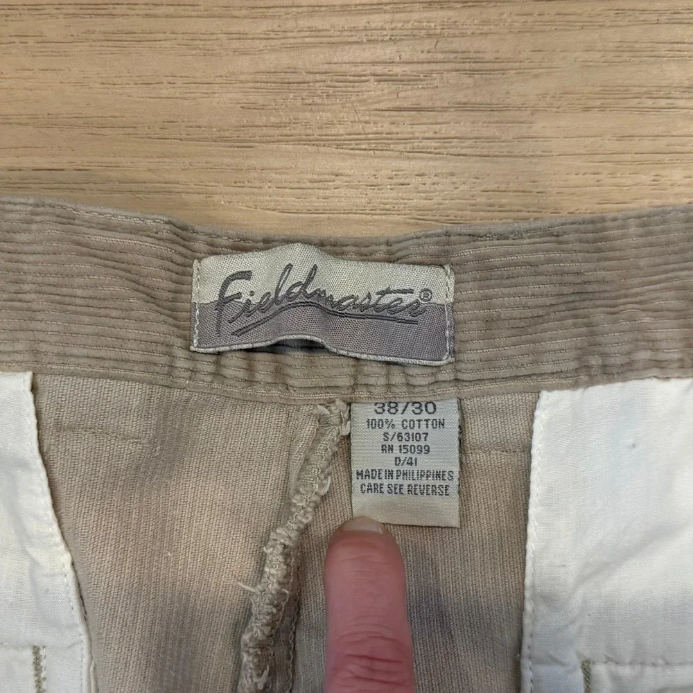 Fieldmaster Men's Corduroy Tan Pants Size‎ 38x30